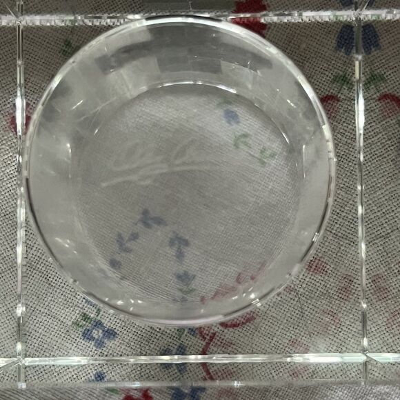 Oleg Cassini Cathedral Mosaic 2 3/4" Crystal Box Cross Vintage Tea Light - Picture 7 of 8